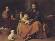 Bartolome Esteban Murillo The Holy Family with a Little bird painting